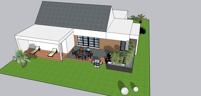 Plan d'aménagement paysager dressé par Les jardins de Marceau, paysagiste concepteur à Laval — étude de jardin sur mesure